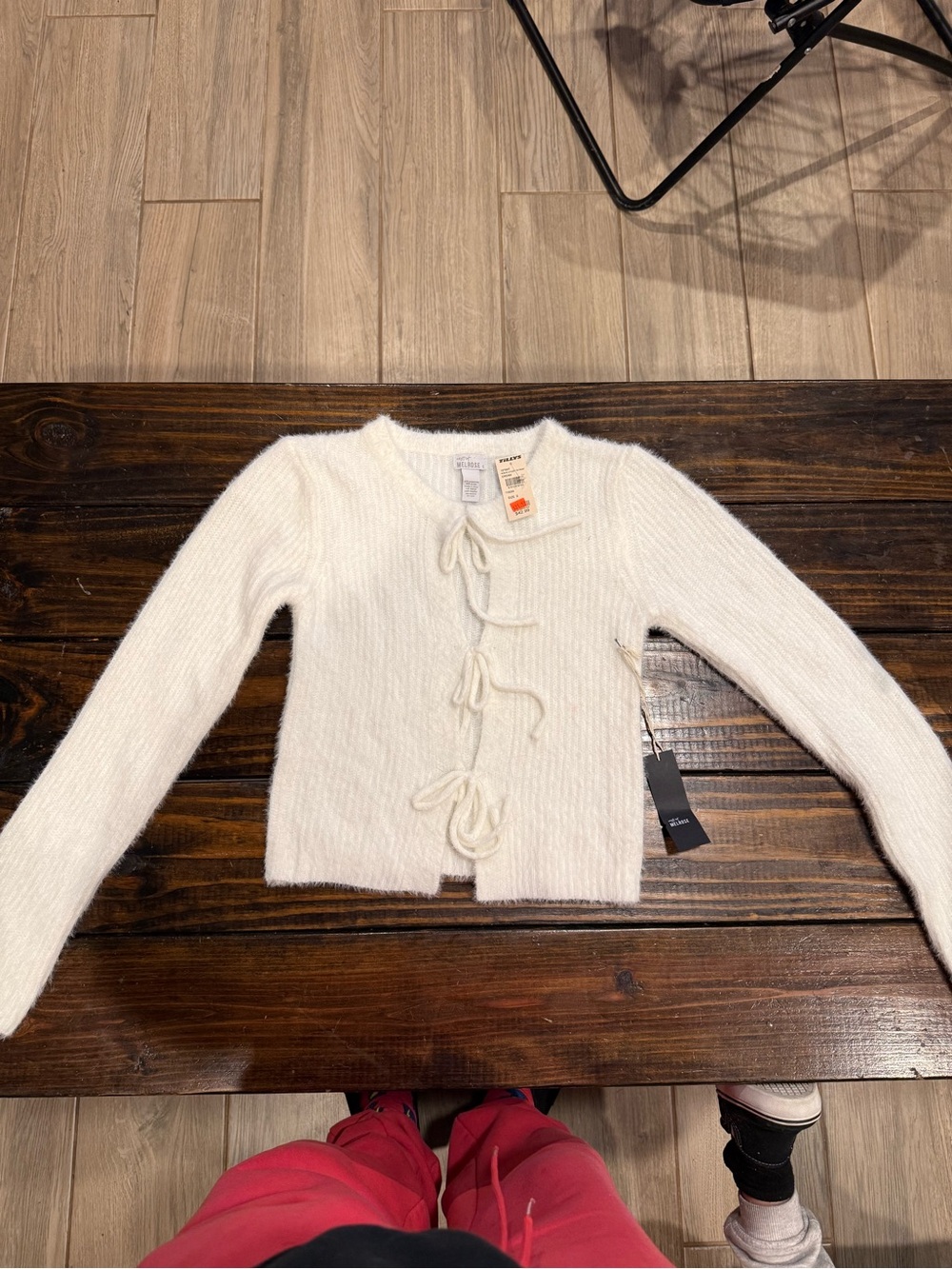 Tillys West of Melroae Ivory Tie-Front Women's Sweater SOFT